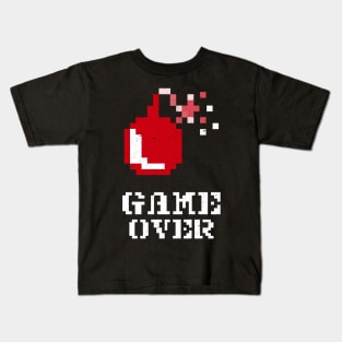 Game Over pixel art for gamers Kids T-Shirt